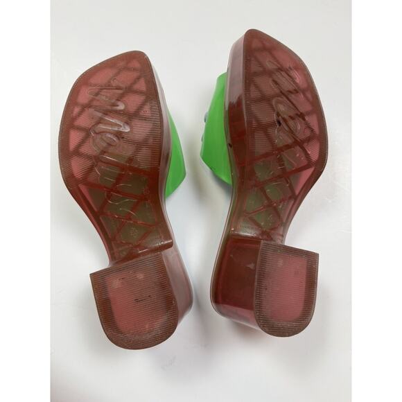 Melissa + Lazy Oaf Jelly Sandals Pink Green Blue US 7 EU 38 90s Y2K - Picture 7 of 7